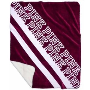 Victoria’s  Secret VS Pink Sherpa Blanket purple plum orchid